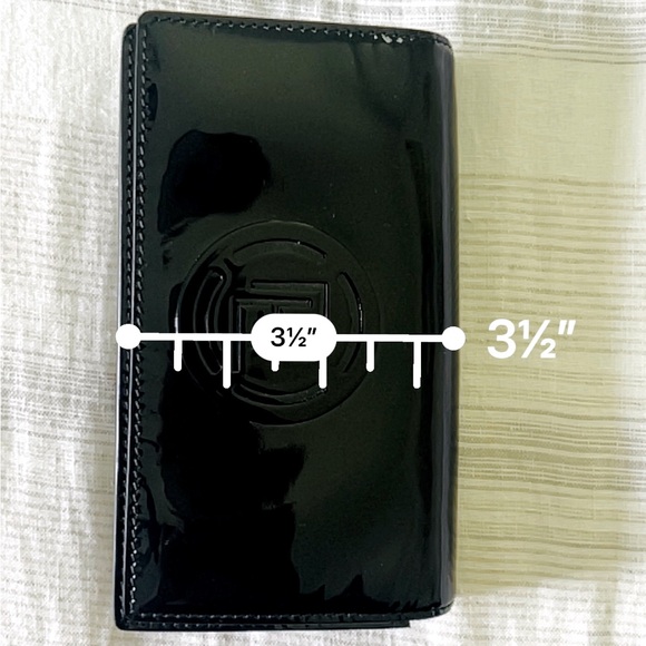 Ralph Lauren collection black patent leather small purse with silver chain - Picture 12 of 16